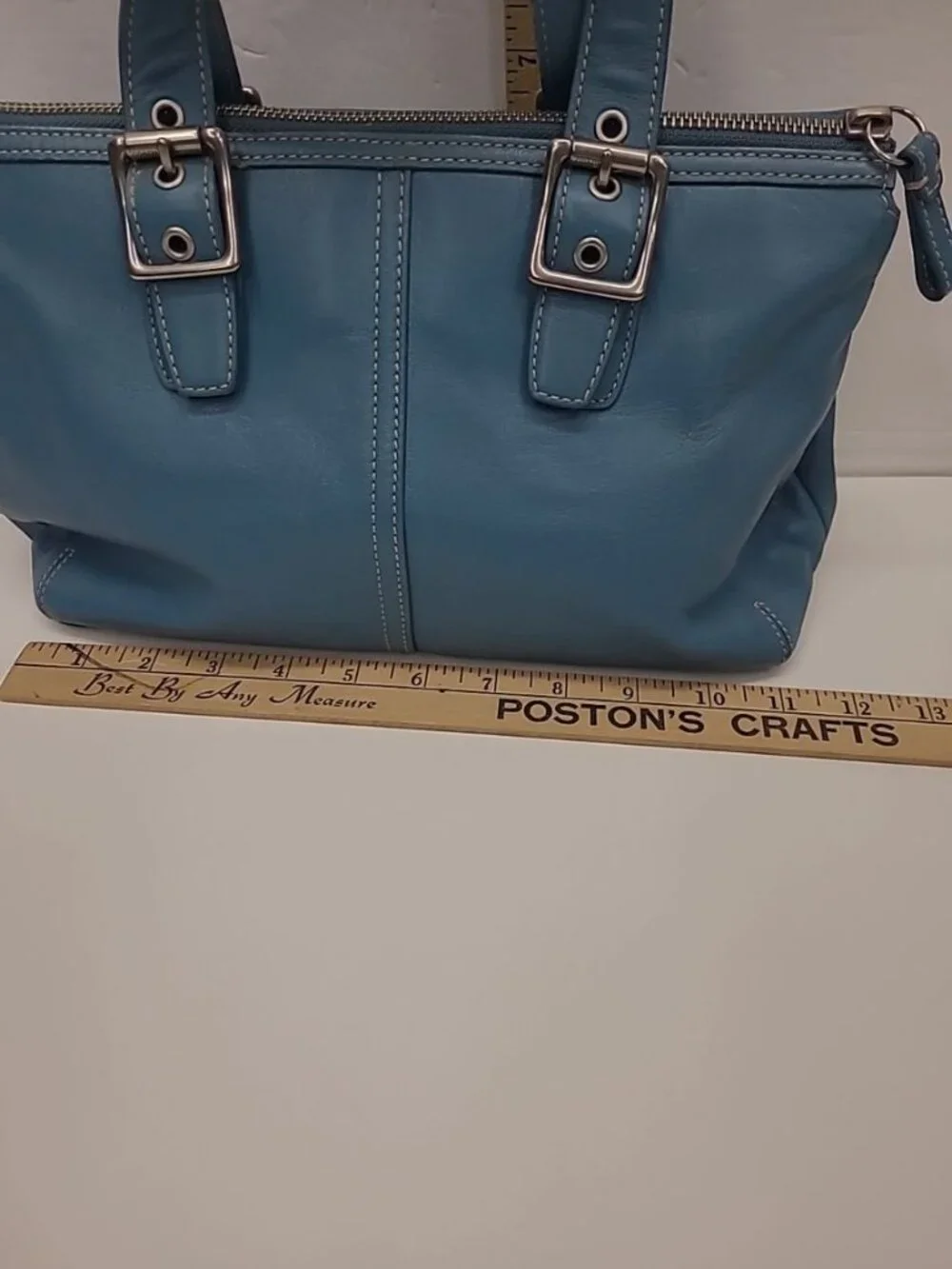VIntage Coach 9545 Legacy Zip Soho Sachel Leather Teal Purse - Picture 3 of 8